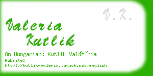 valeria kutlik business card